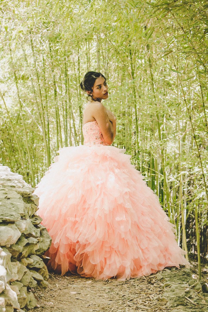 talent in the Bamboo forest at the Zilker Botanical gardens. 