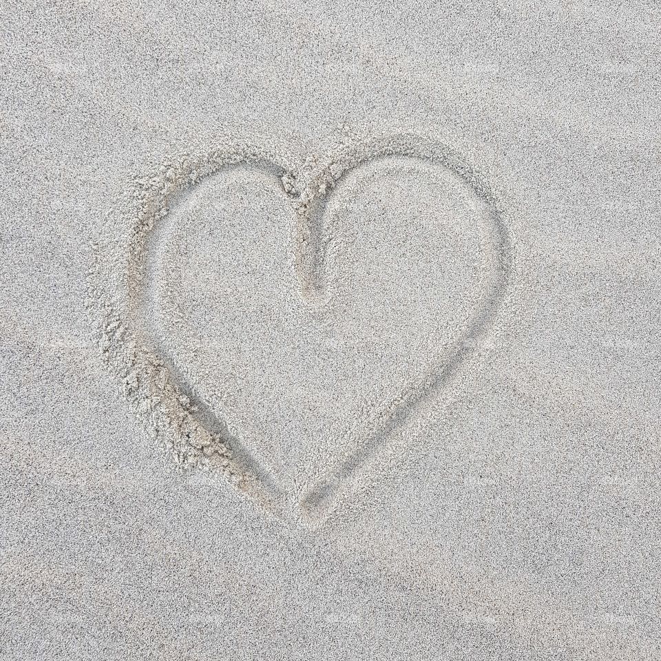 Heart shape on sand