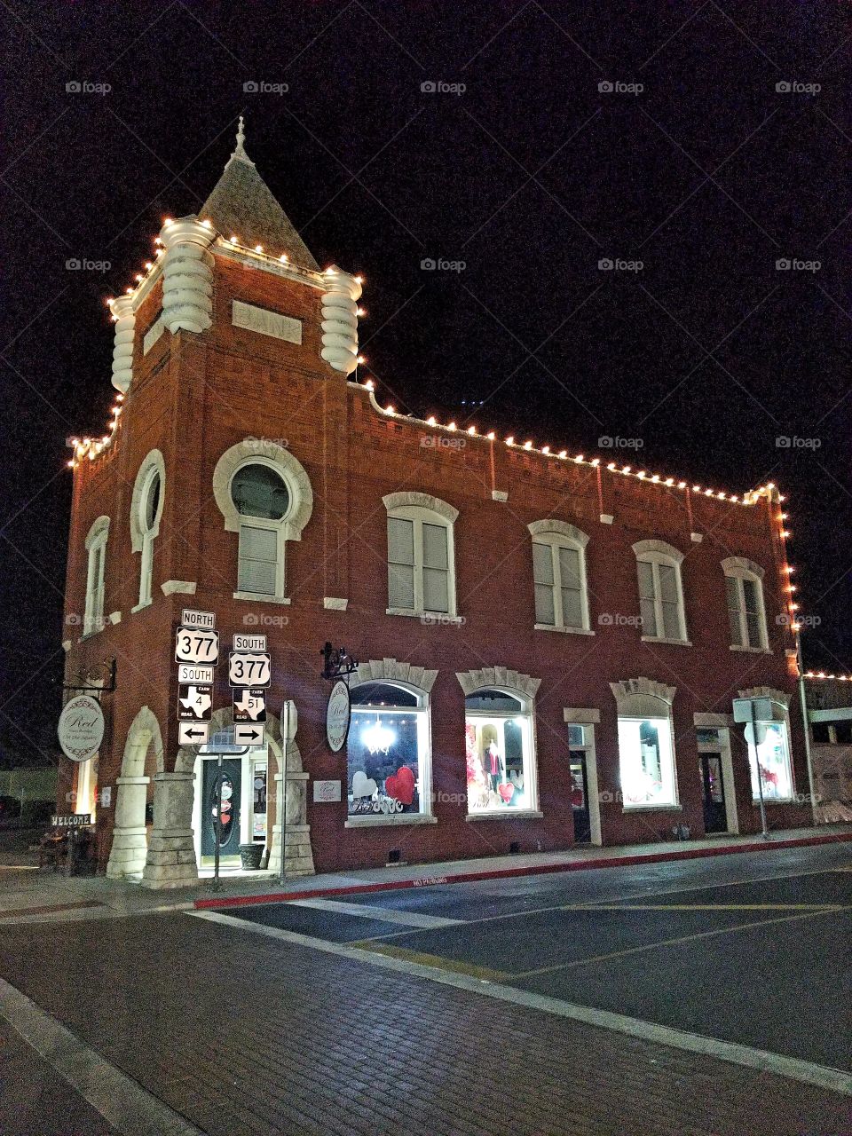 Old Brick Building With Lights