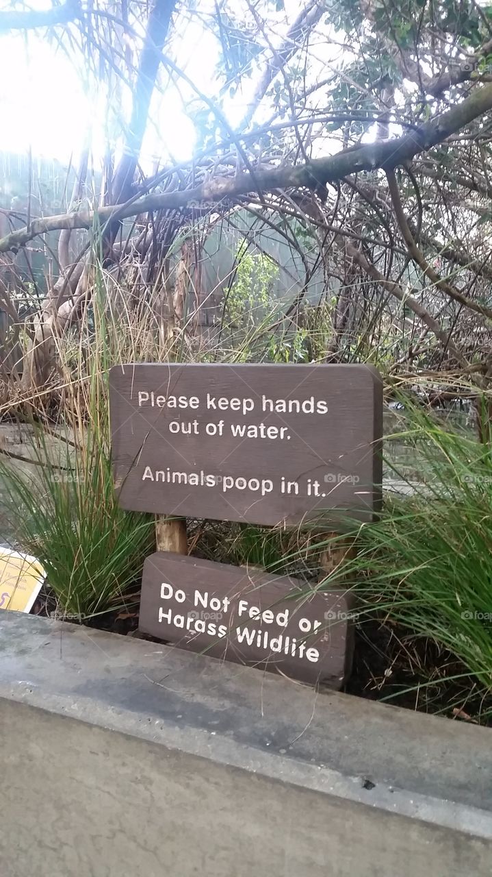 Funny sign at the Florida aquarium