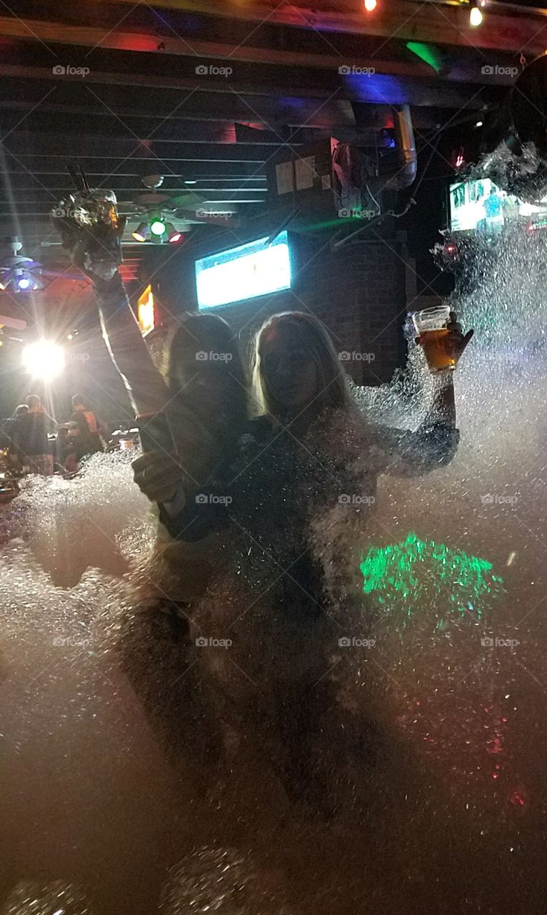 A night out, fun in the foam