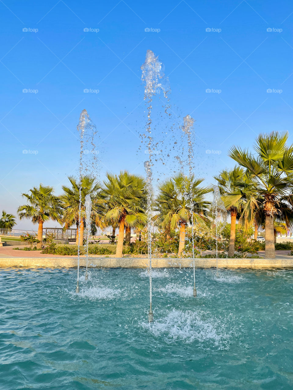 The magical outside. Water fountain in a garden 