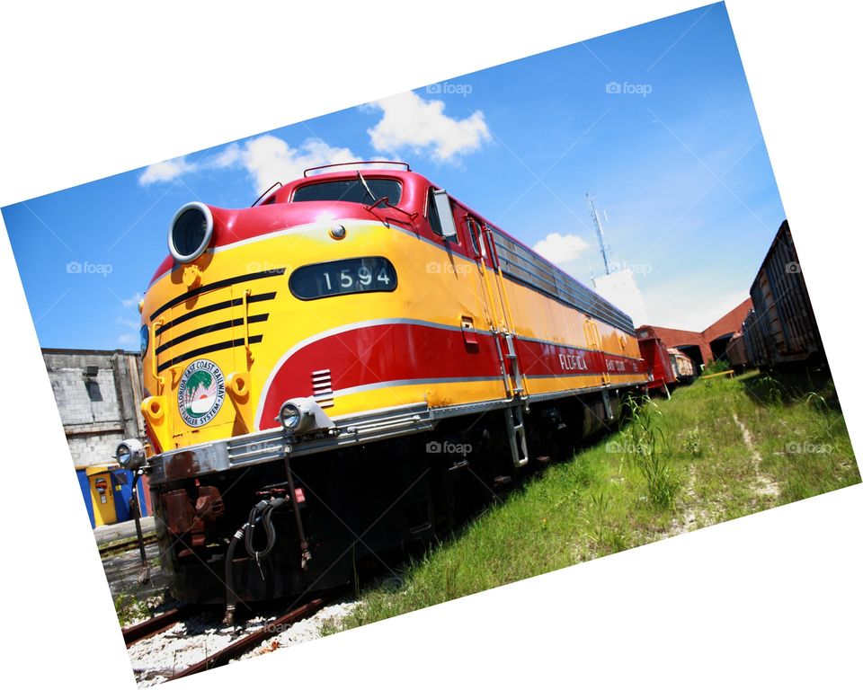 vintage speed train at the railroad museum