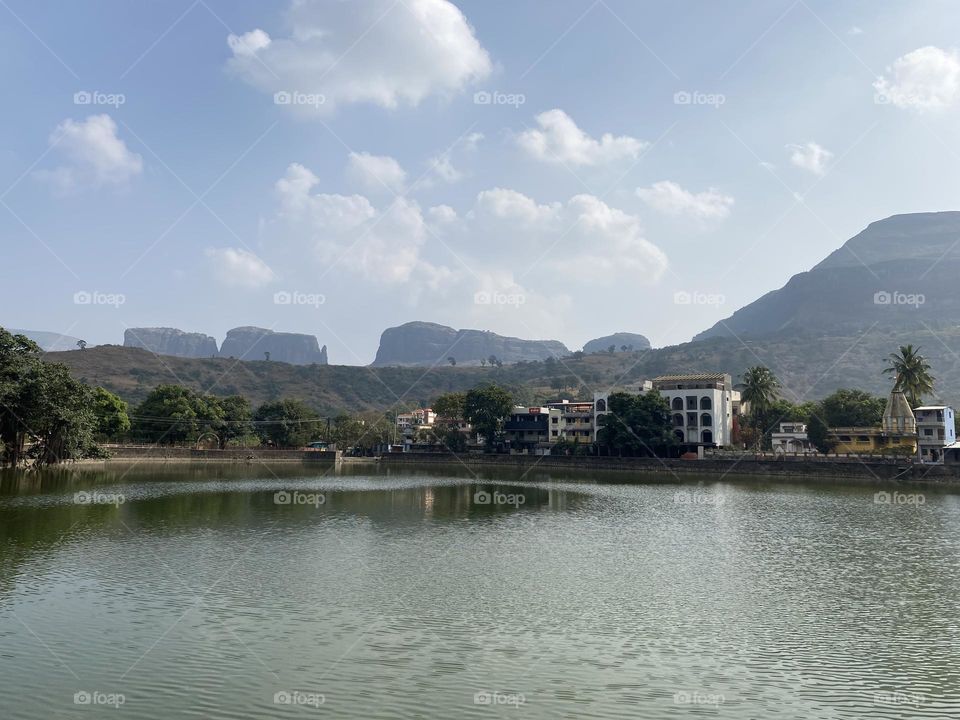 This is beautiful Trumbakeshwar temple pond view 