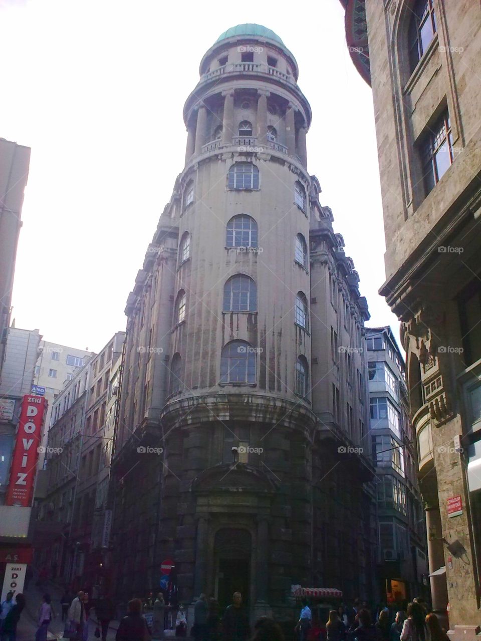 A building on the corner of the street
