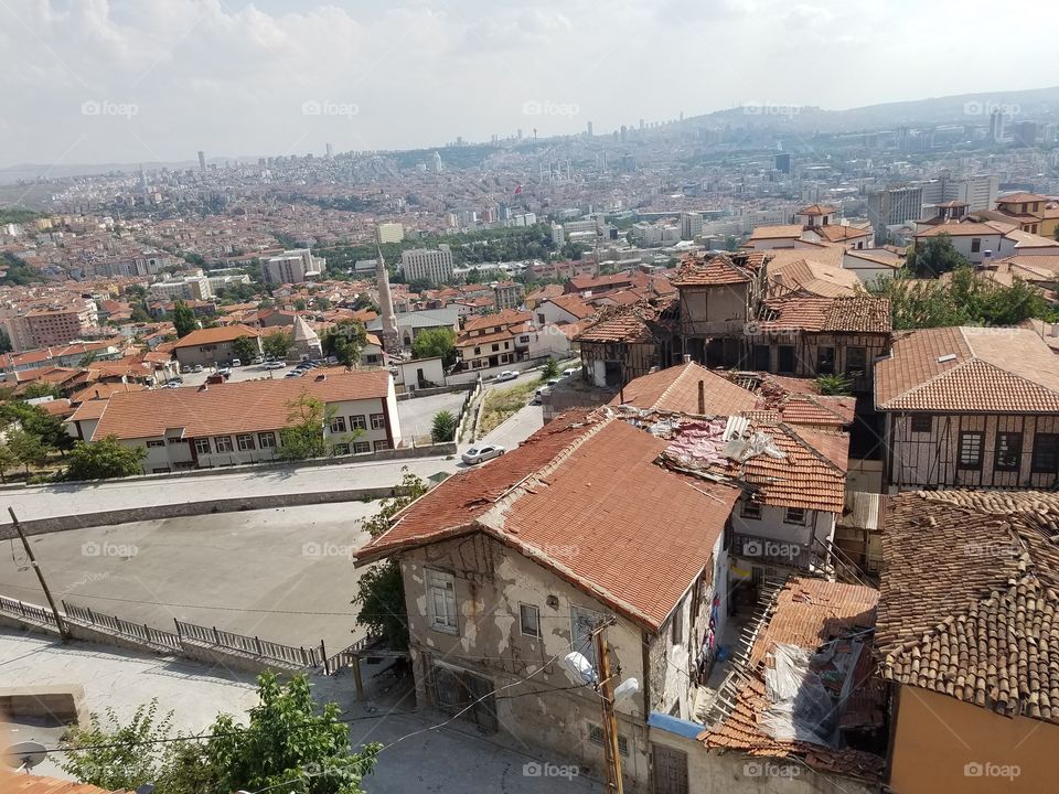 cityscape of Ankara Turkey from the castle