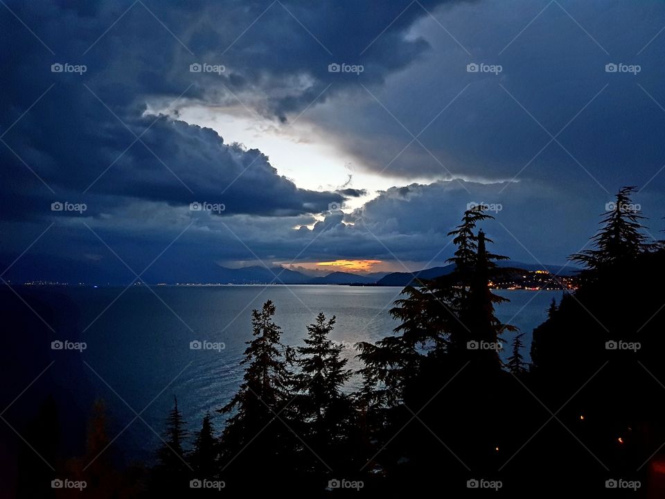 Night over Ohrid lake