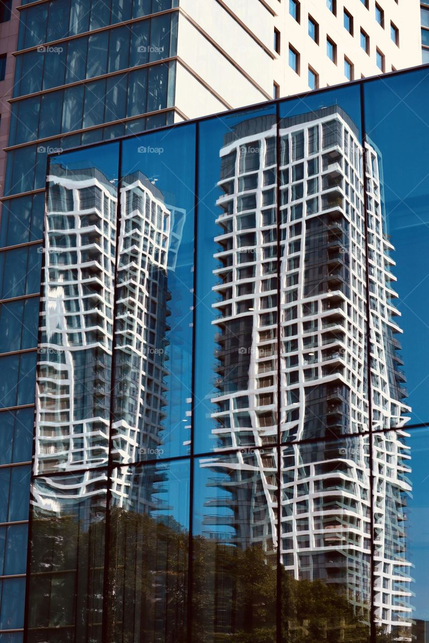 Buildings and reflections of buildings 