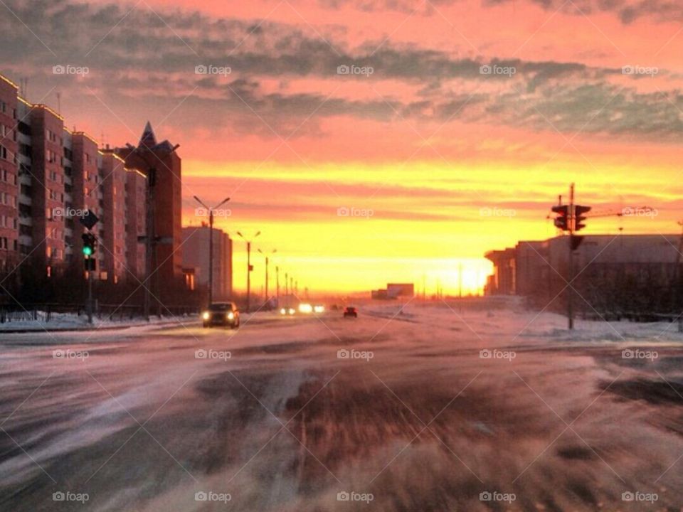 Красивый северный закат