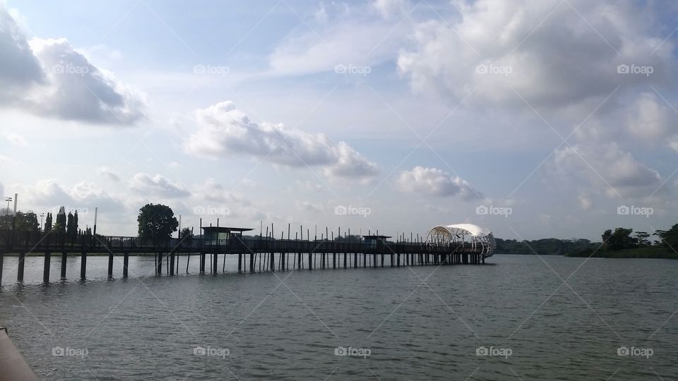 out on the waters. nice walk out on this platform