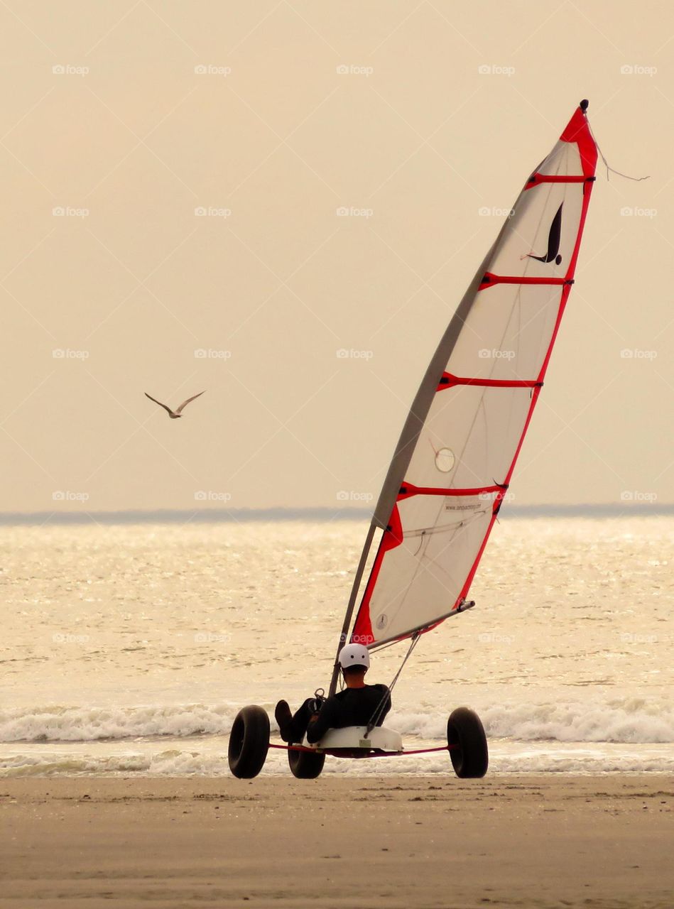 sailing at sunset