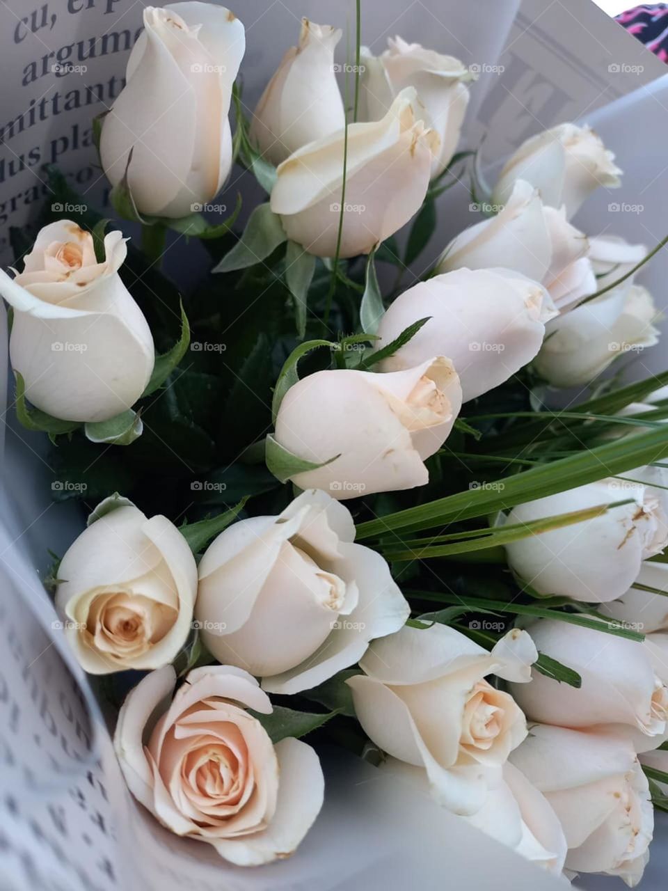 bouquet of white roses for your beloved