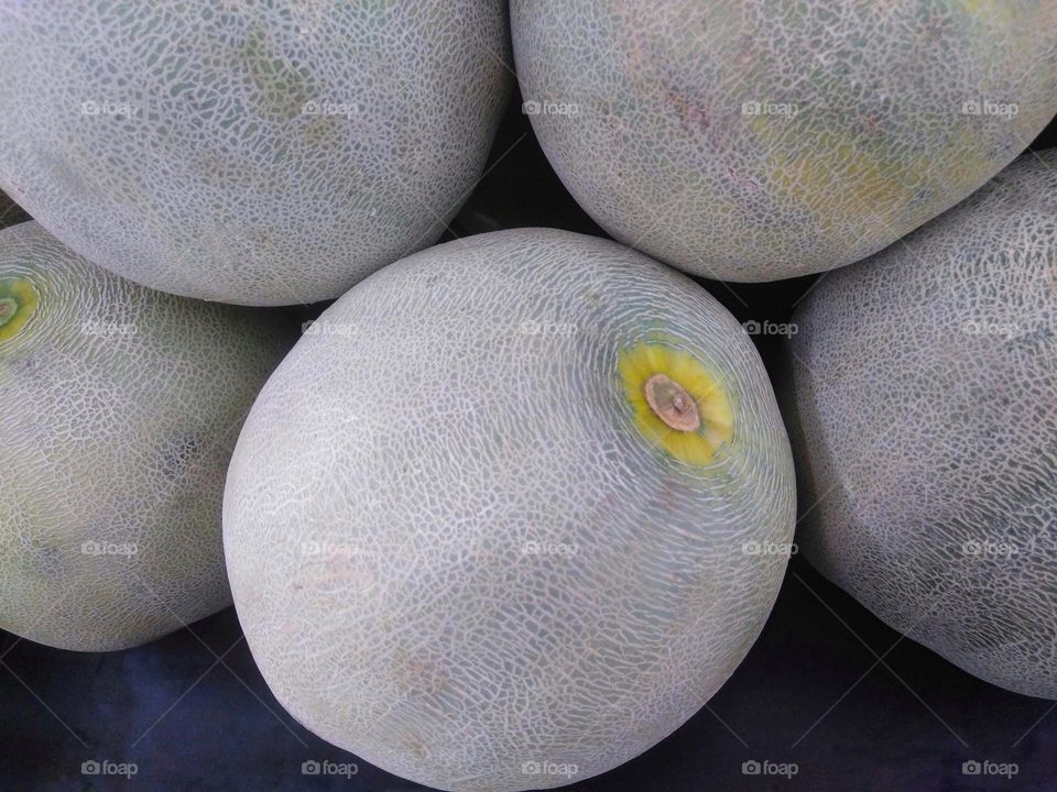 Fresh melon fruits on market