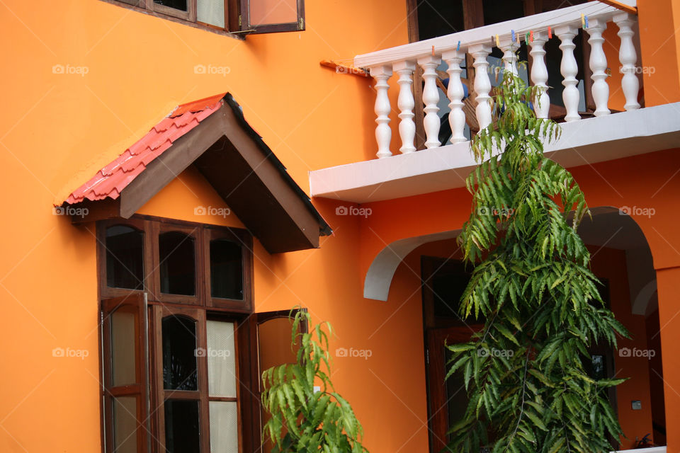 orange house colourful window by jennifer8929