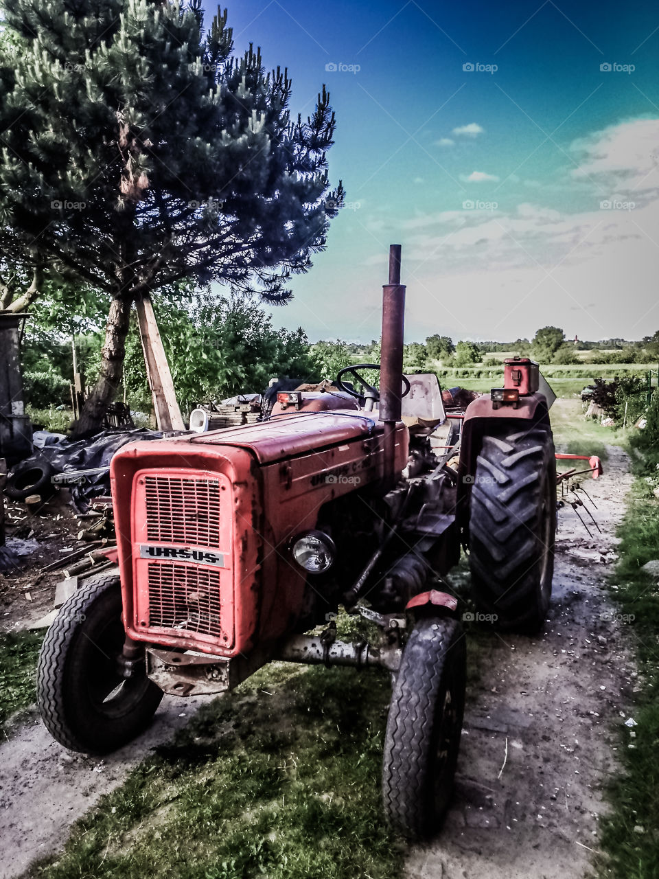 Old retro tractor 