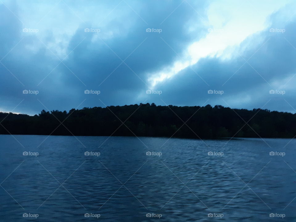 On the lake watching the clouds roll on by