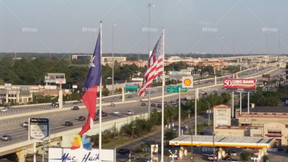 US abd Texas flags
