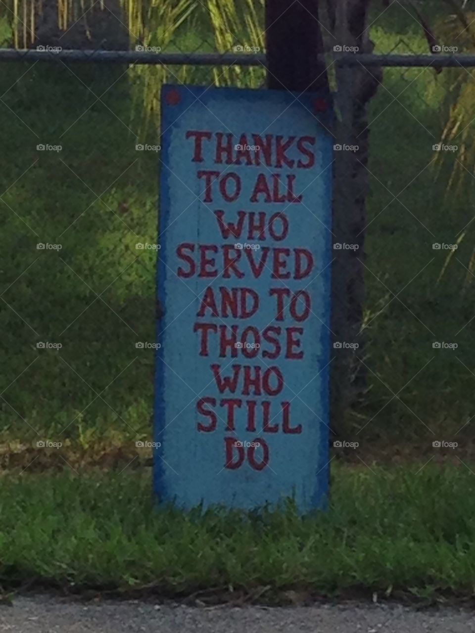 Sign to veterans