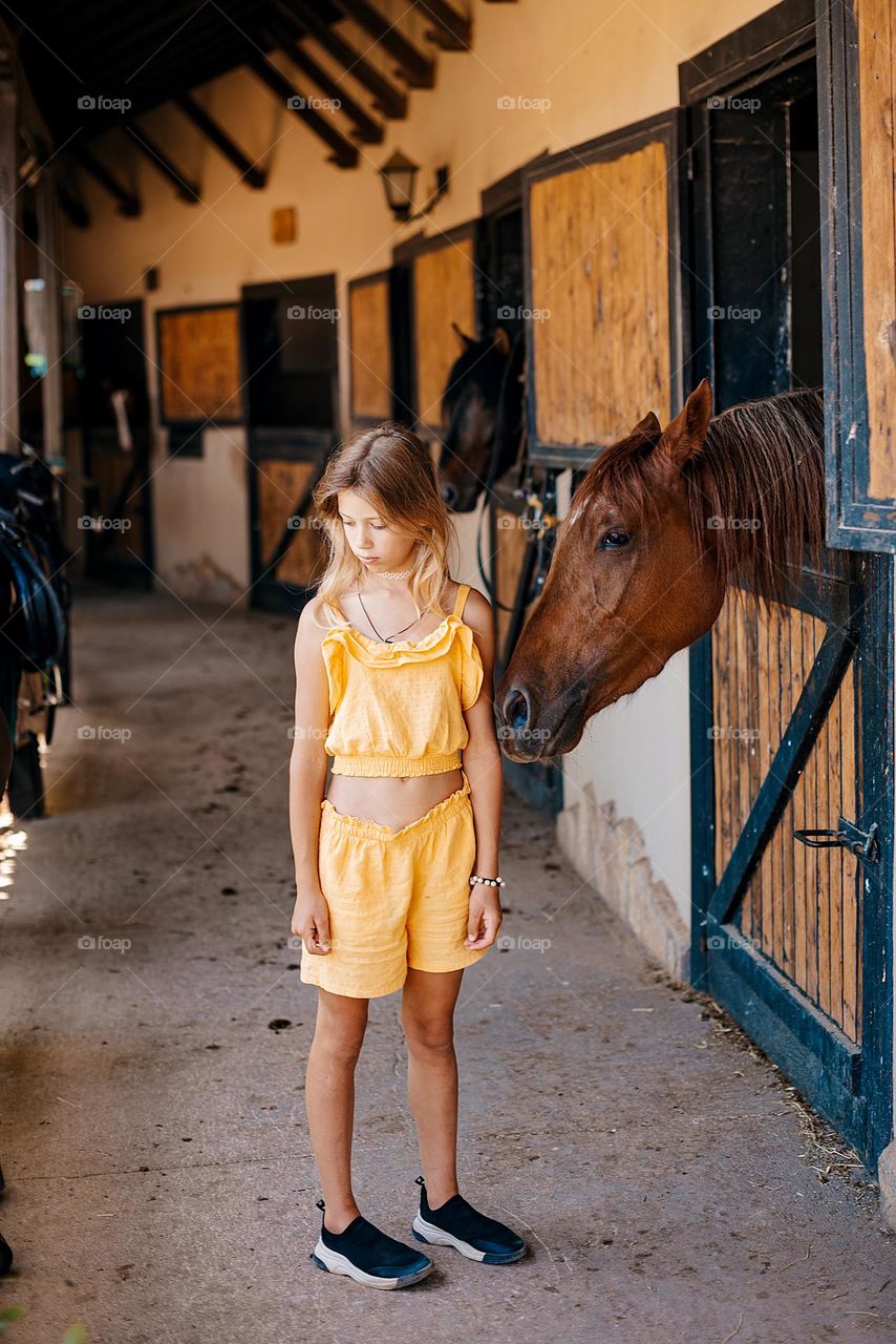 girl in the stable