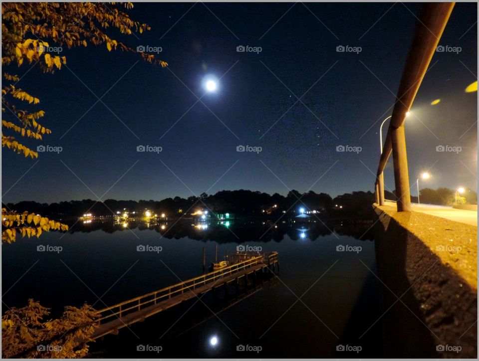 The Elizabeth River. Still water, shining moon, even Orion came to the party