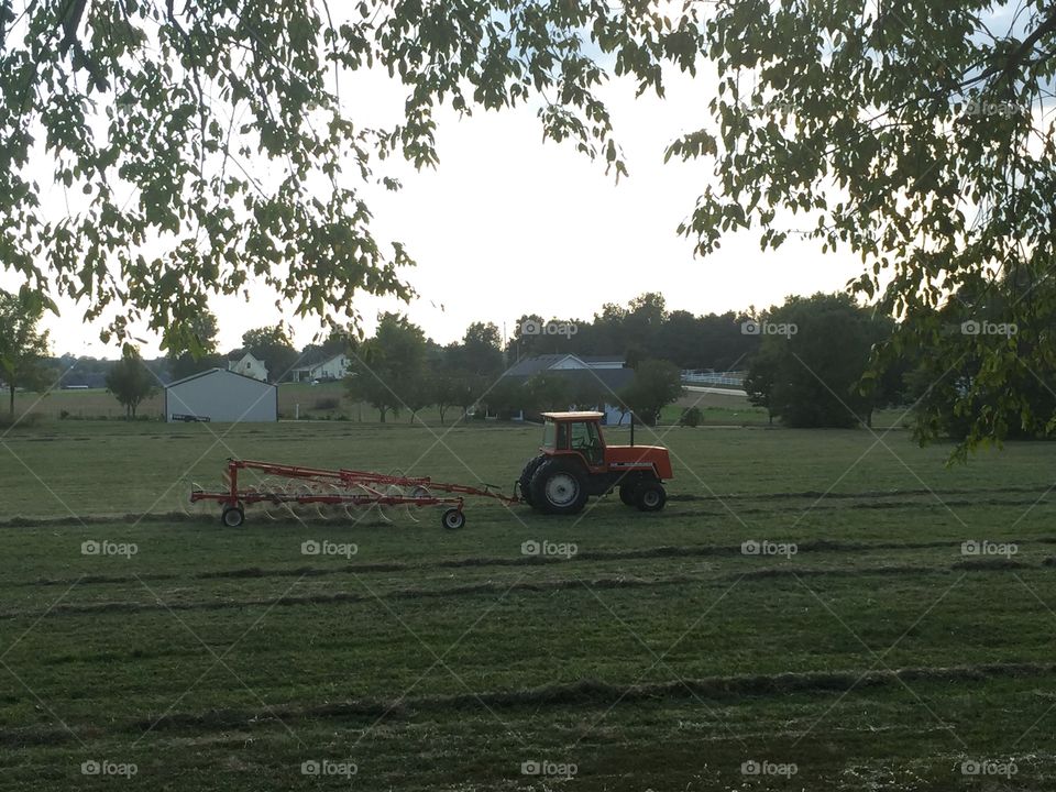 Tractor in a farm field