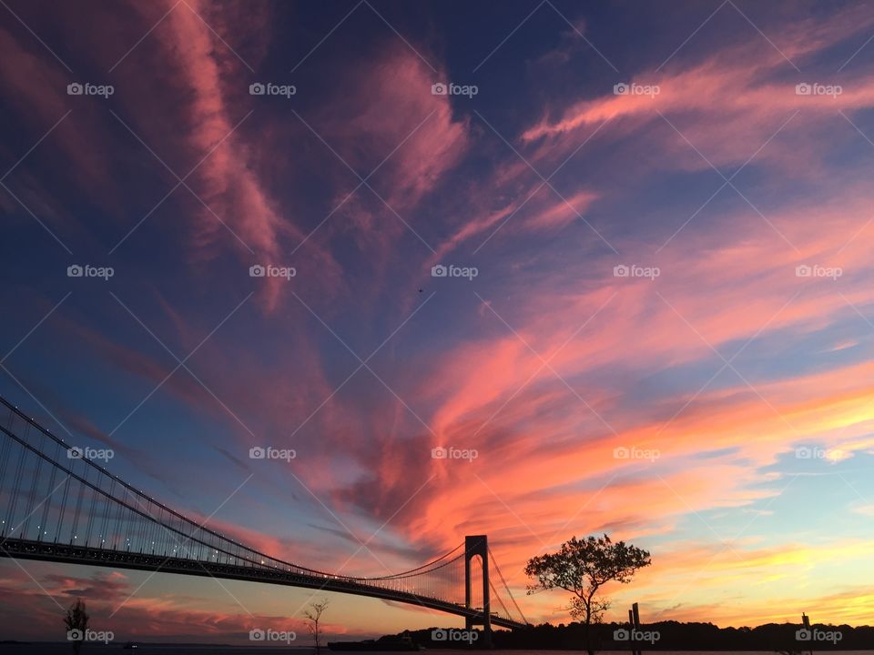 Sunset at the bridge 
