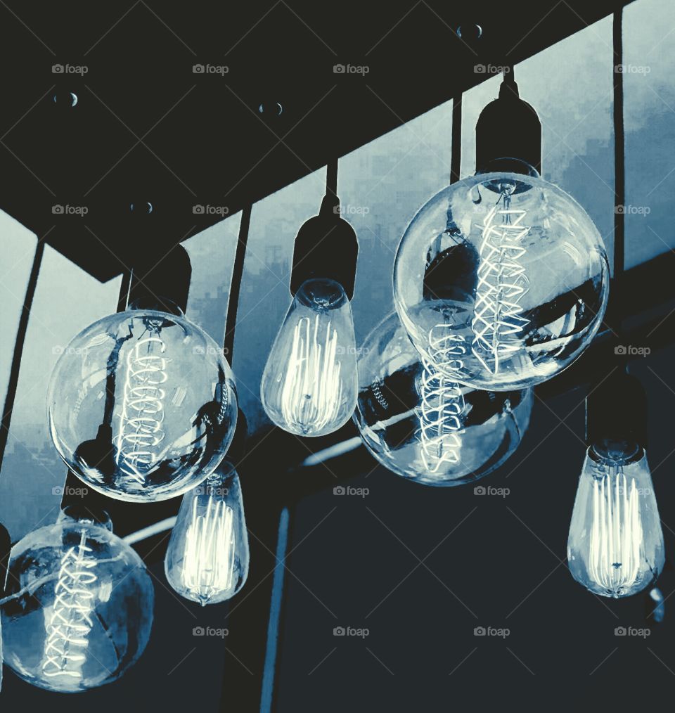 Retro lighting in black and white 