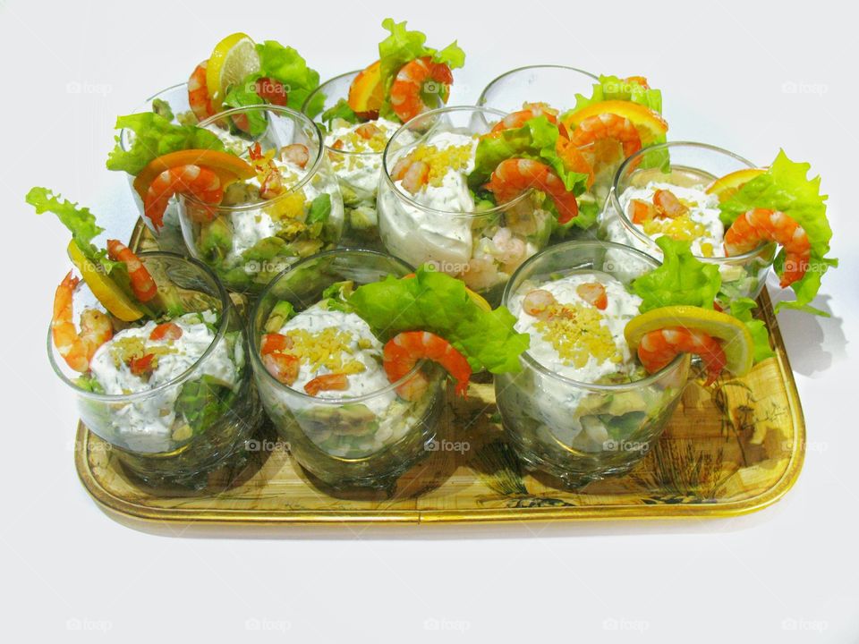 food salad shrimp cocktail