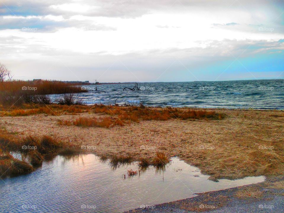 Scenic view of idyllic sea