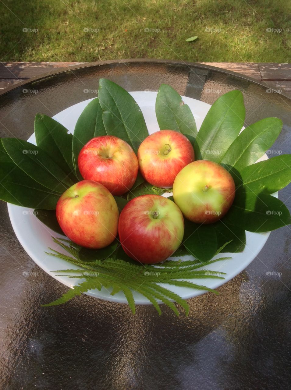 Apples in a bowl for a table centerpiece. 