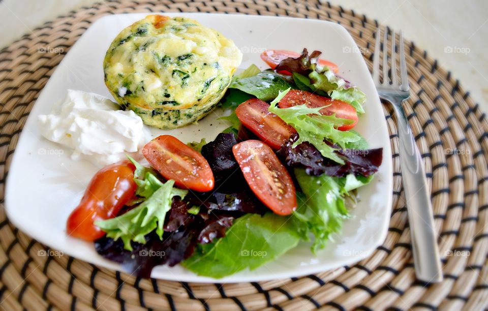 Healthy salad in plate