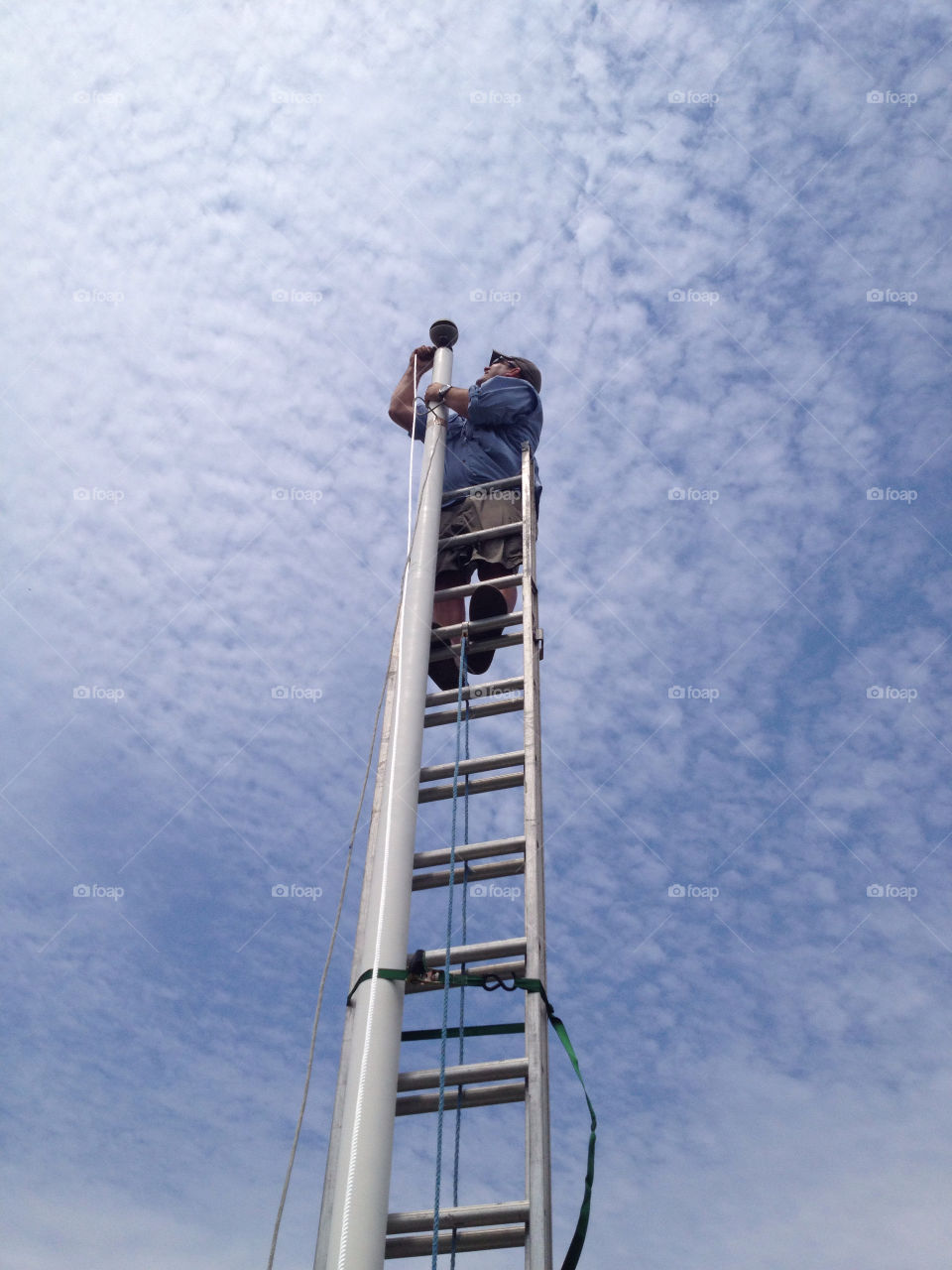 sky clouds ladder repair by meglynchdoyle