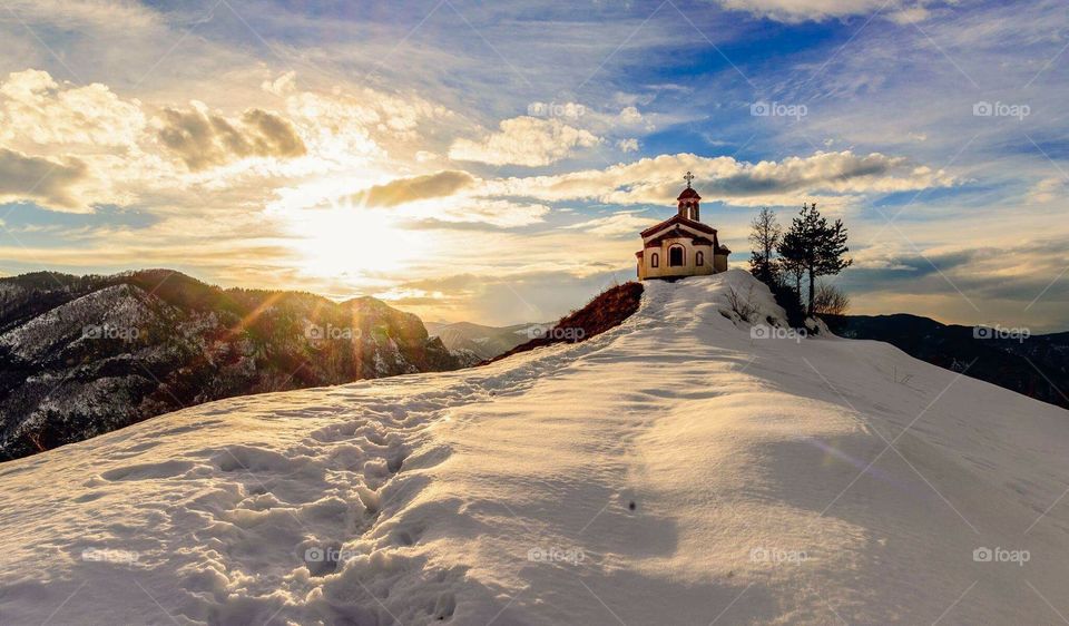 beautiful mountain Bulgaria sun