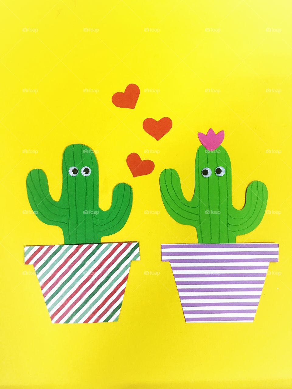 Cute cactus couple