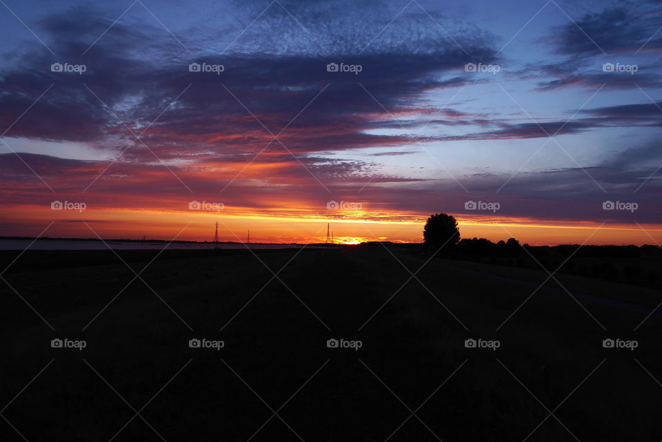 sunset on the dike