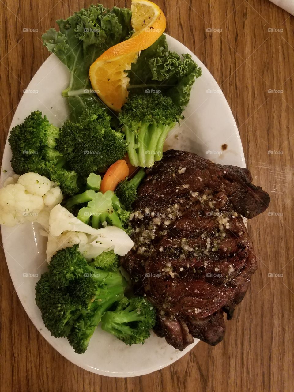 steak and veggies