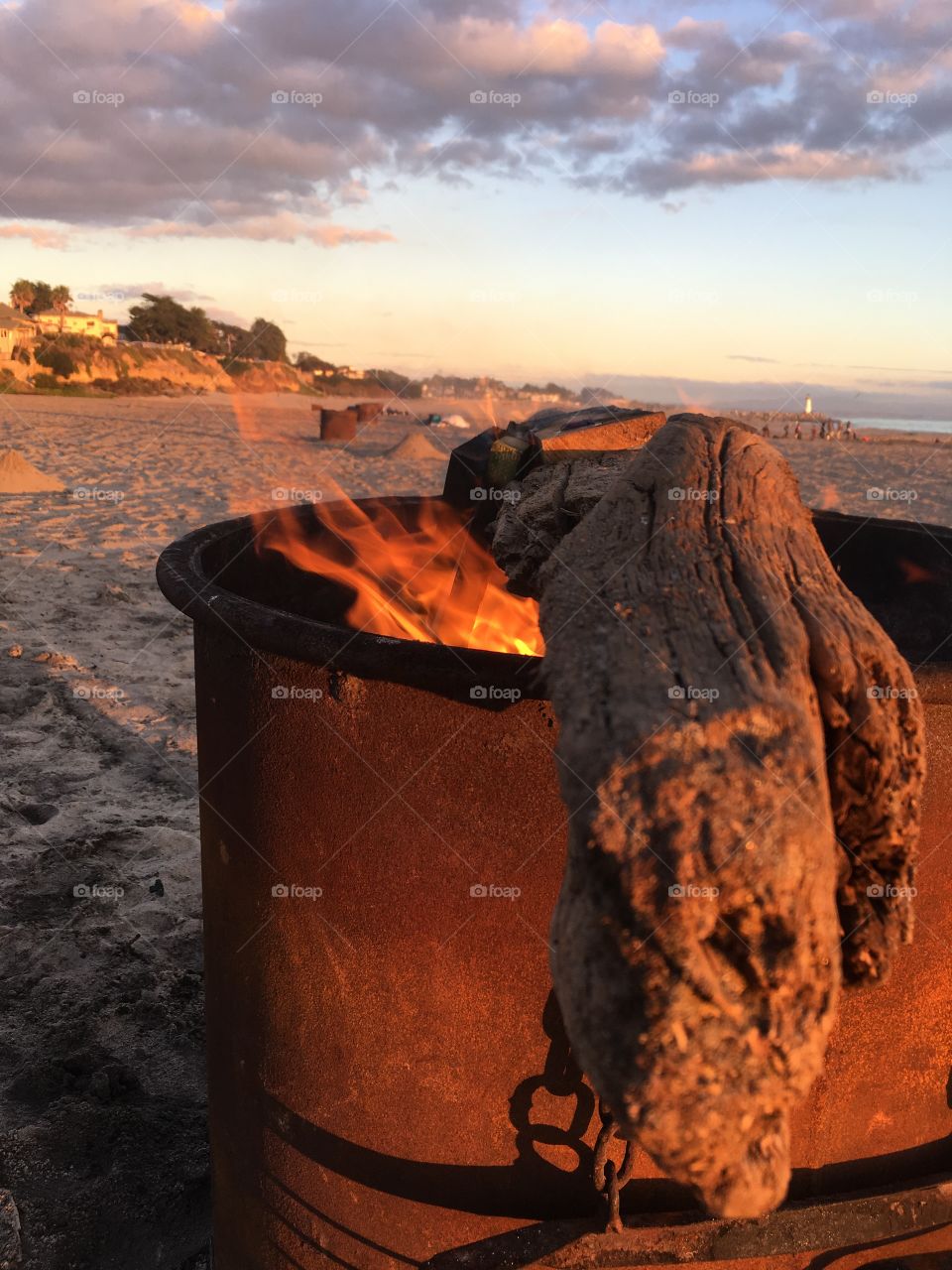 Bonfire at Seabright beach in Santa Cruz