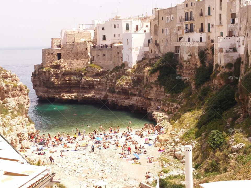 early summer swimming in South Italy, Polignano a mare.