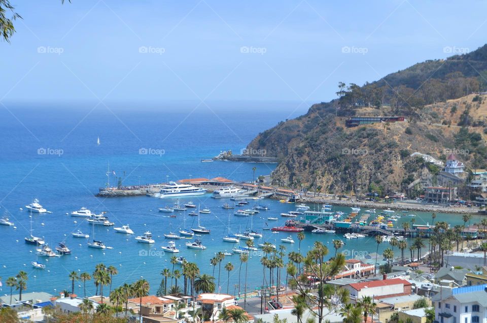 Mediterranean feels of Avalon harbor is Santa Catalina Island, California
