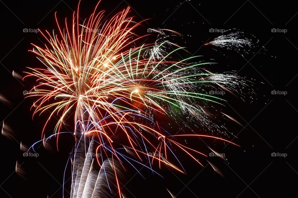 Long exposure fireworks shot on the 4th of July 