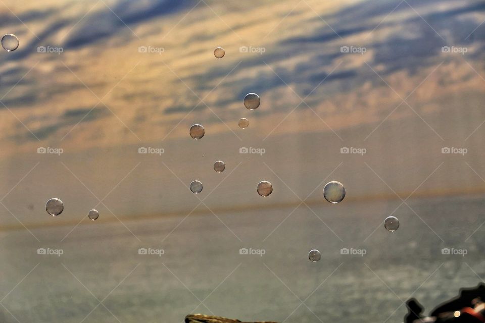 Water drops on glass