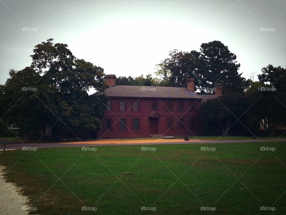 Old brick architecture in Williamsburg, Virginia