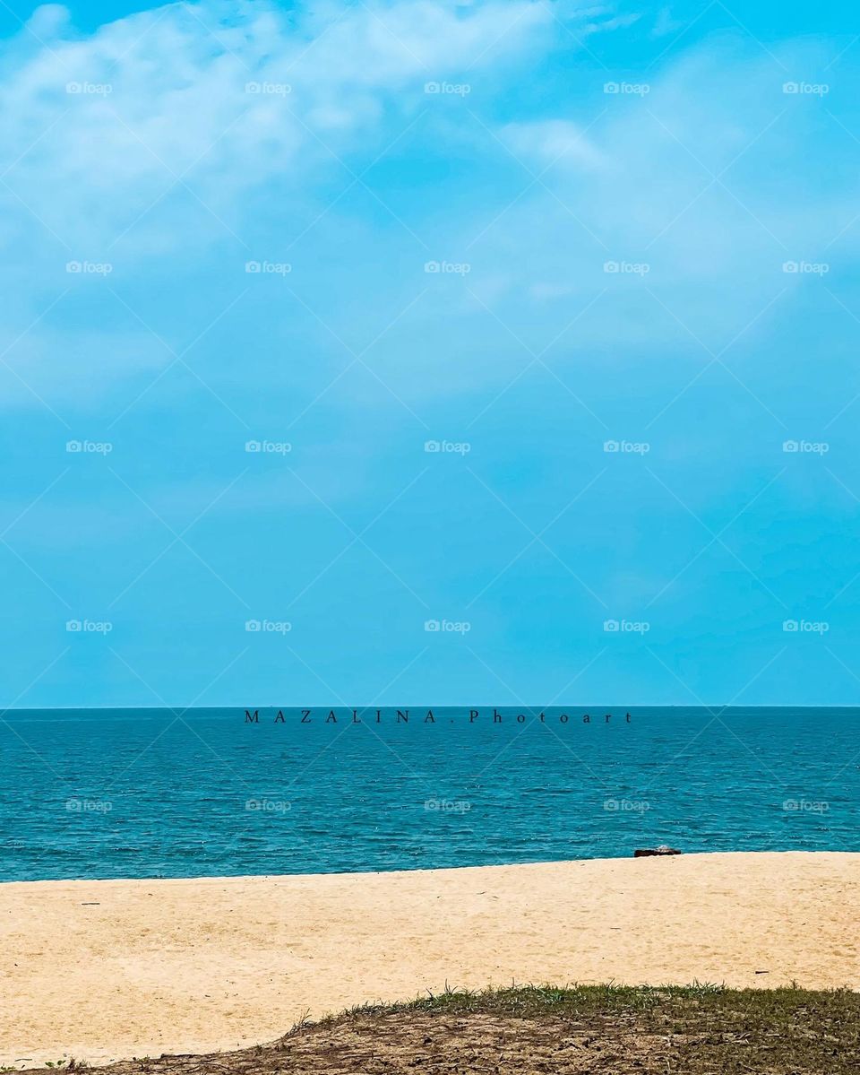 The beach view in a day light. Vibrant colour 