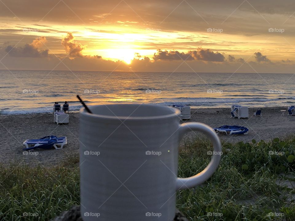 Sunrise and morning coffee 