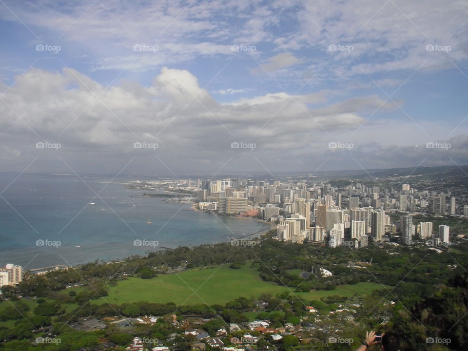 View north of Diamond Head. 