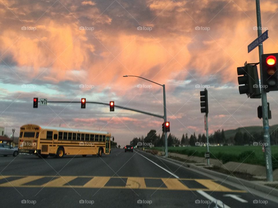 A commuters view driving to work