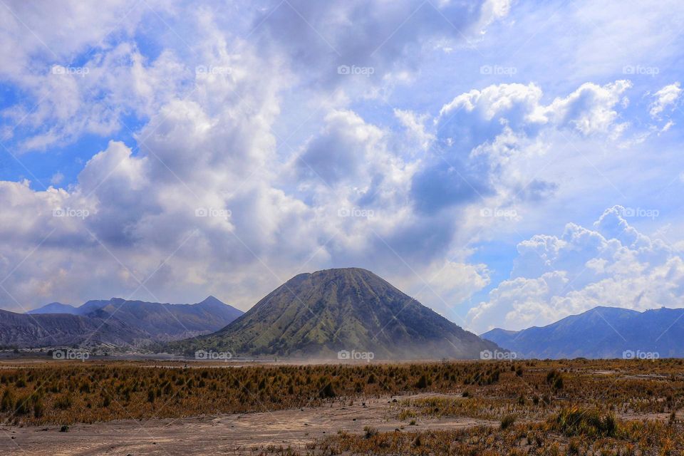 Silver cloud above Mount Bromo