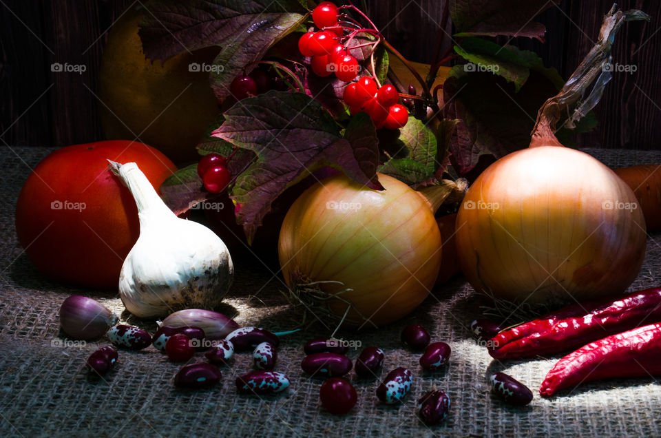 still life with vegetables