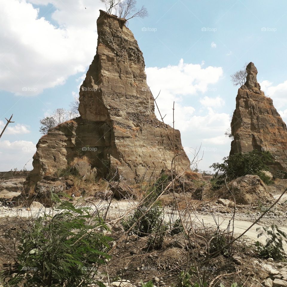 The rock ground mining location in Tembalang, Semarang, Indonesia.
Photo was taken on Oktober 2, 2019