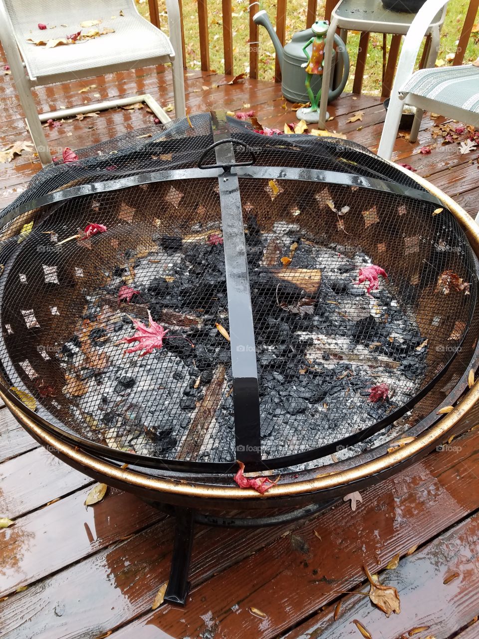 Rained on firepit in Autumn